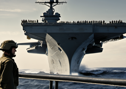 CENTCOM Commander Meets with Troops Amid Worsening Conditions on USS Abraham Lincoln — AI-generated editorial illustration