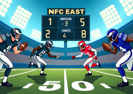 NFC East Outlook: Cowboys, Giants vs. Eagles for Division Lead — AI-generated editorial illustration