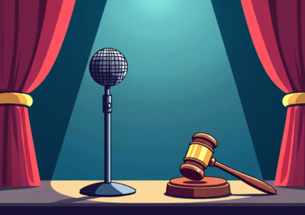 Chris Brown Declines Court Appearance, Cites Usher Tour — AI-generated editorial illustration
