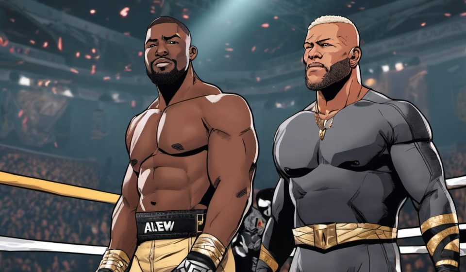 Kofi & Austin Creed Impress AEW Behind the Scenes After All In London Debut — AI-generated editorial illustration