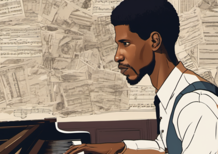 Jon Batiste on the Flow State of Creating 3 Albums at Once and Piano as a Form of Meditation — AI-generated editorial illustration