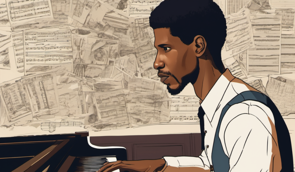 Jon Batiste on the Flow State of Creating 3 Albums at Once and Piano as a Form of Meditation — AI-generated editorial illustration
