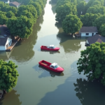 Historic Flooding Hits Indiana, Leaving Thousands Without Power — AI-generated editorial illustration