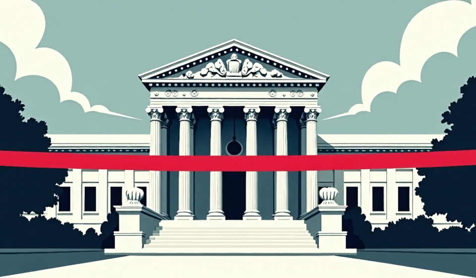 Blanche Refuses to Draw a Line: Justice Department Independence from White House — AI-generated editorial illustration