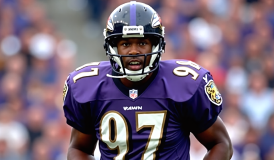 O.J. Brigance, Ravens' First Super Bowl Team Member, Dies at 56 After ALS Battle — AI-generated editorial illustration