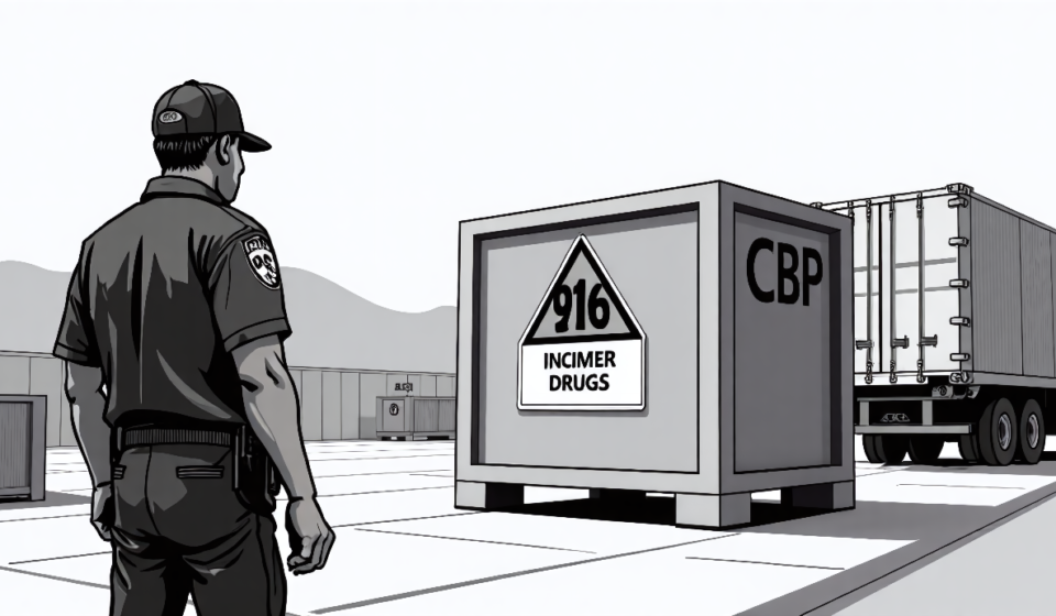 CBP Officers Seize $67 Million in Illicit Drugs at San Diego Border Ports — AI-generated editorial illustration