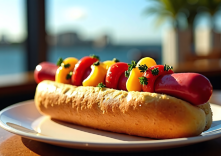 Over-the-Top Hot Dogs: Caviar, Wagyu, and 24-Karat Gold Take Center Stage — AI-generated editorial illustration