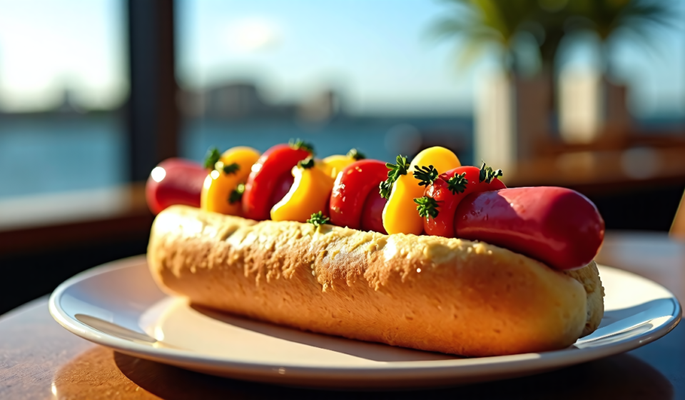Over-the-Top Hot Dogs: Caviar, Wagyu, and 24-Karat Gold Take Center Stage — AI-generated editorial illustration