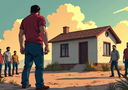 American Man Takes a Stand Against Israeli Settlers to Save His Home in the West Bank — AI-generated editorial illustration