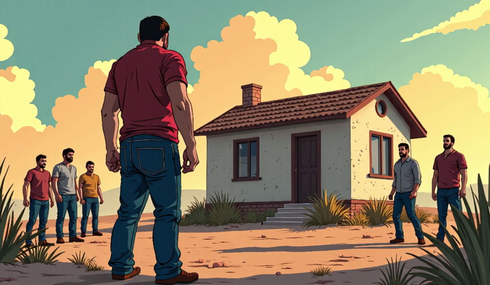 American Man Takes a Stand Against Israeli Settlers to Save His Home in the West Bank — AI-generated editorial illustration