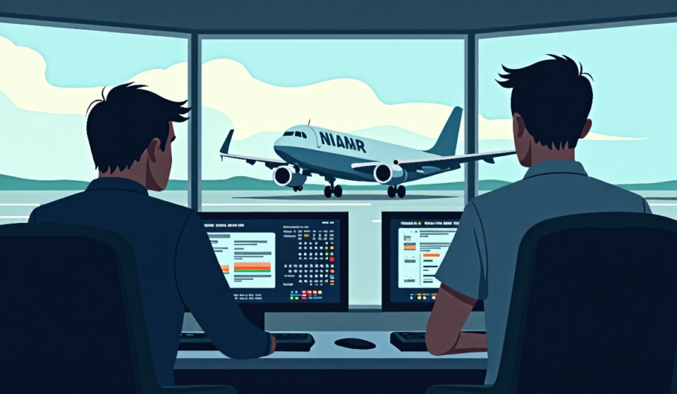 Air Traffic Controller's Quick Thinking Saves Day in Daring Convergence — AI-generated editorial illustration
