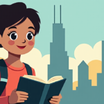 Chicago's Migrant Aid Leaves Its Own Children Behind — AI-generated editorial illustration