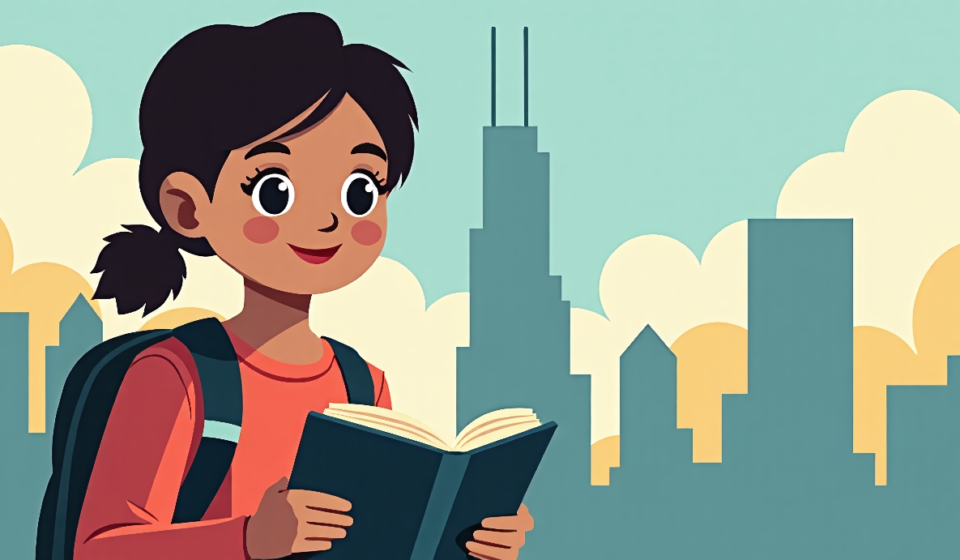Chicago's Migrant Aid Leaves Its Own Children Behind — AI-generated editorial illustration