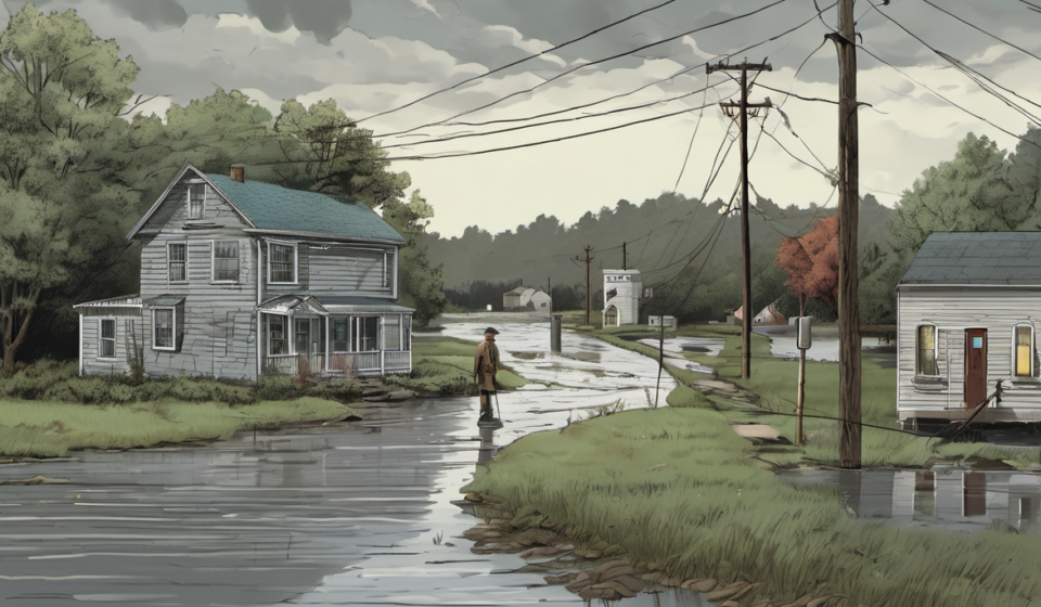 Torrential Rain Keeps Midwest and North Carolina Flooded — AI-generated editorial illustration