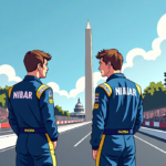 IndyCar’s Freedom 250: Newgarden and Kirkwood Preview DC’s Historic Street Race — AI-generated editorial illustration