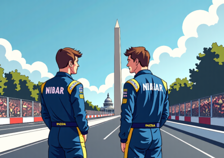 IndyCar’s Freedom 250: Newgarden and Kirkwood Preview DC’s Historic Street Race — AI-generated editorial illustration