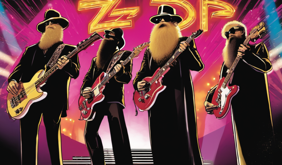 ZZ Top Celebrates 50 Years with New Remastered Collection — AI-generated editorial illustration