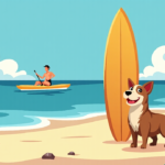Surfing with a Canine Coach: How a Dog is Helping Students Overcome Anxiety — AI-generated editorial illustration