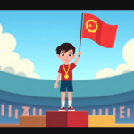 Israeli Student Wins Gold at IOI in Uzbekistan, Then Disqualified for Flag — AI-generated editorial illustration
