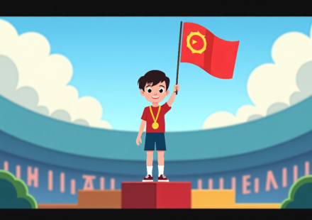 Israeli Student Wins Gold at IOI in Uzbekistan, Then Disqualified for Flag — AI-generated editorial illustration