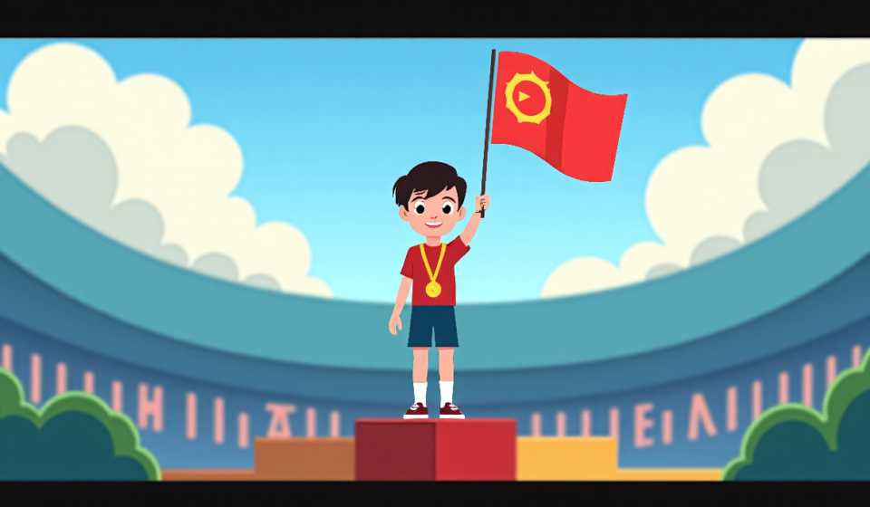 Israeli Student Wins Gold at IOI in Uzbekistan, Then Disqualified for Flag — AI-generated editorial illustration