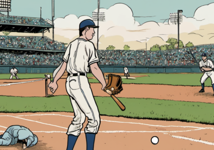 Yankees’ Chisholm Boots Grounder, Umpire Blame Sparks Replay Debate — AI-generated editorial illustration
