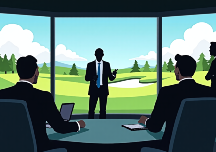 LIV Golf’s Future in Question as Members Meet CEO and Unnamed Investor — AI-generated editorial illustration