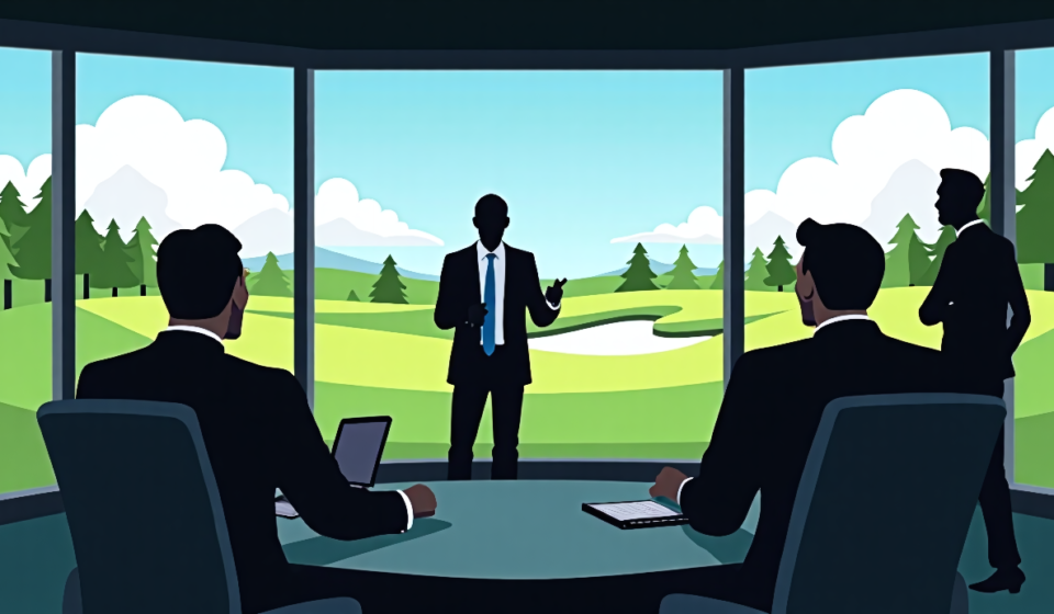 LIV Golf’s Future in Question as Members Meet CEO and Unnamed Investor — AI-generated editorial illustration