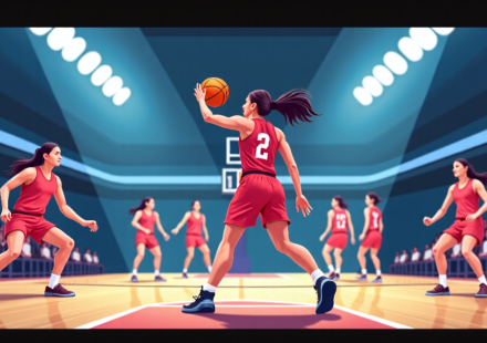 Caitlin Clark Leads Fever to Victory as Kelsey Mitchell Leaves Early — AI-generated editorial illustration