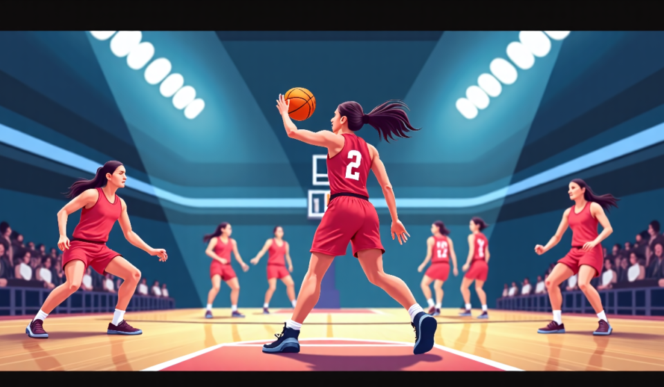 Caitlin Clark Leads Fever to Victory as Kelsey Mitchell Leaves Early — AI-generated editorial illustration
