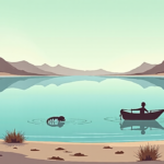 Lake Mead’s Drought Exposes Human Remains as Water Levels Hit Record Low — AI-generated editorial illustration