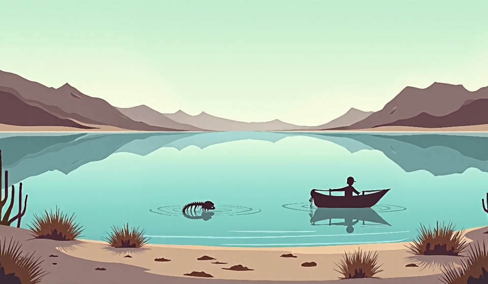 Lake Mead’s Drought Exposes Human Remains as Water Levels Hit Record Low — AI-generated editorial illustration