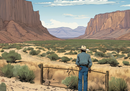 Big Bend Border Wall Halted as Texans Demand Land Protection — AI-generated editorial illustration
