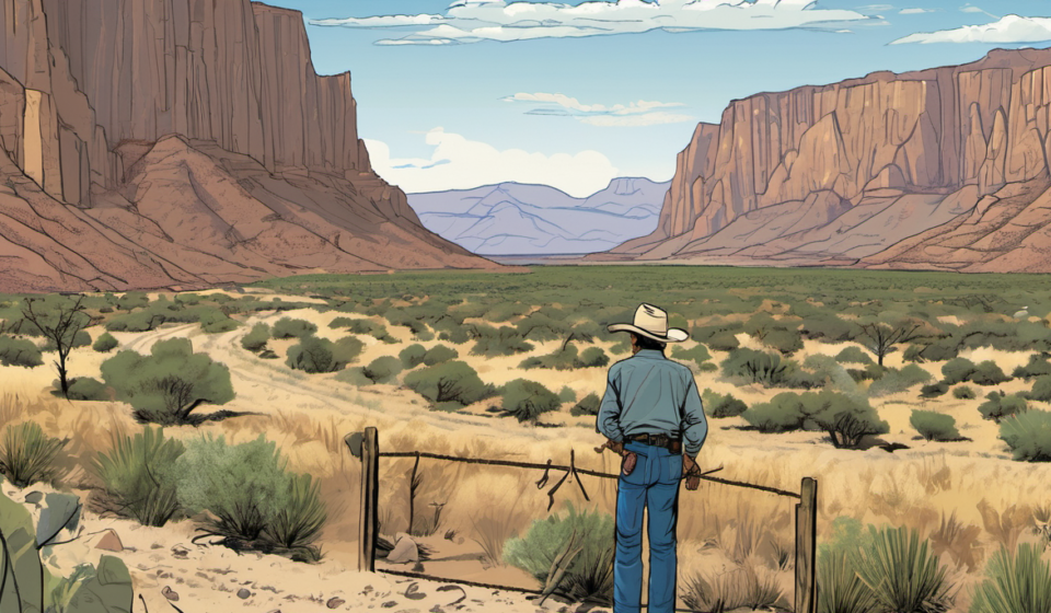 Big Bend Border Wall Halted as Texans Demand Land Protection — AI-generated editorial illustration