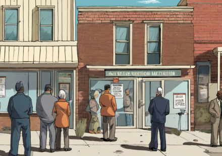 DOJ to Deploy Record 1,000 Federal Monitors to Midterm Polling Sites — AI-generated editorial illustration
