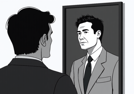 John Stamos Turns 63 in a Black‑and‑White Mirror Selfie — AI-generated editorial illustration