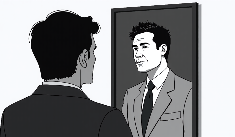 John Stamos Turns 63 in a Black‑and‑White Mirror Selfie — AI-generated editorial illustration