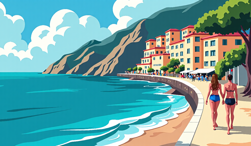 Heather Graham Showcases Fit Bikini Look on Amalfi Coast Getaway — AI-generated editorial illustration