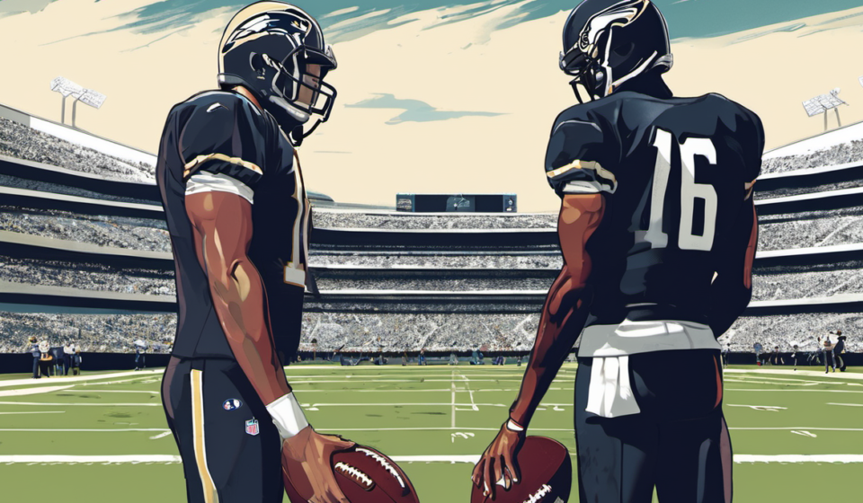A.J. Brown Says He’s Been Silent With Jalen Hurts Since the Patriots Move — AI-generated editorial illustration