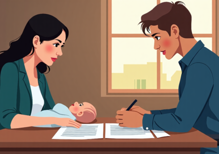 Surrogate Refuses Abortion, Parents Seek $100k in Countersuit — AI-generated editorial illustration
