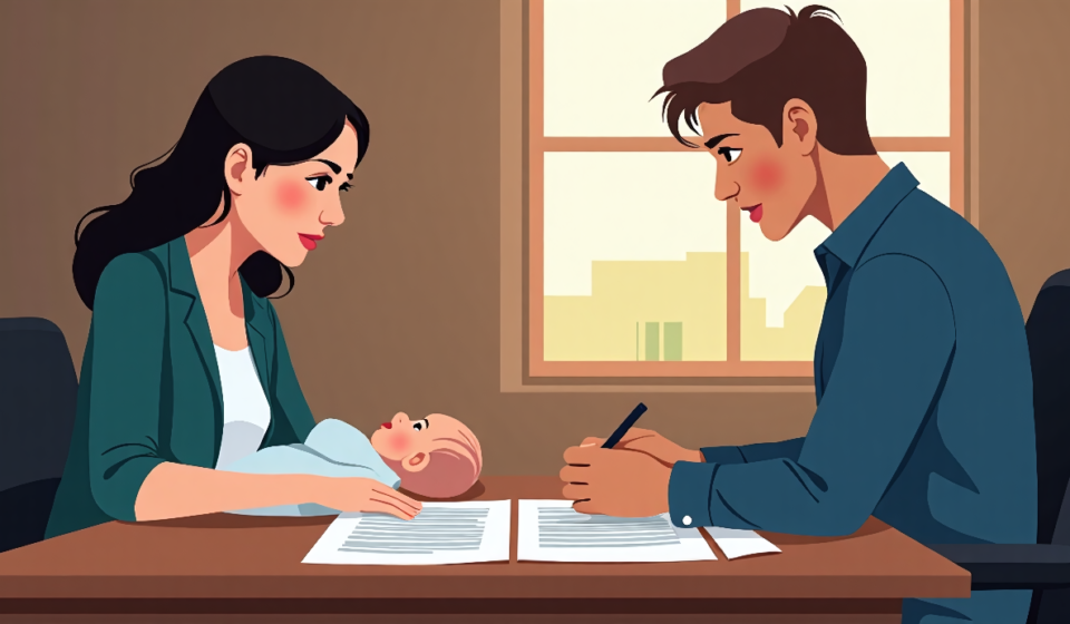 Surrogate Refuses Abortion, Parents Seek $100k in Countersuit — AI-generated editorial illustration