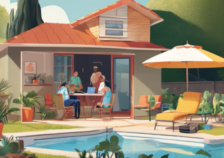 Pool Owners Rent Out Backyard Access, Expecting $15,000 in Summer — AI-generated editorial illustration