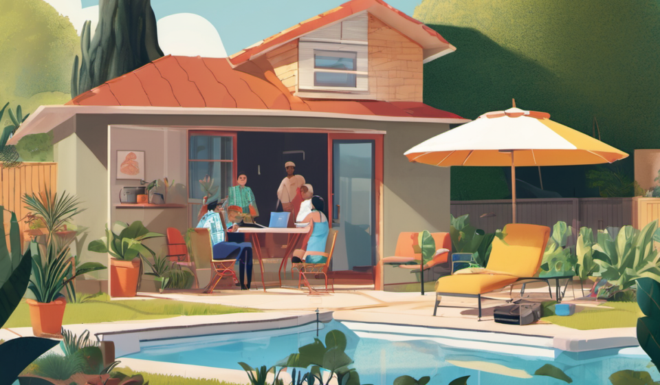 Pool Owners Rent Out Backyard Access, Expecting $15,000 in Summer — AI-generated editorial illustration