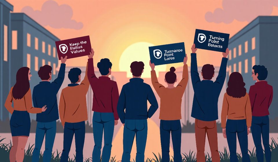 Erika Kirk Calls on Conservative Students to Stay Active After Charlie Kirk’s Death — AI-generated editorial illustration
