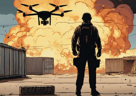 Ukraine Unleashes Largest Aerial Assault on Russia's Logistics Hub — AI-generated editorial illustration