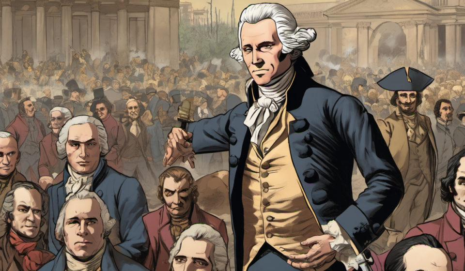 Newsom's Far-Left Mob: A Chilling Parallel to Danton's Downfall — AI-generated editorial illustration