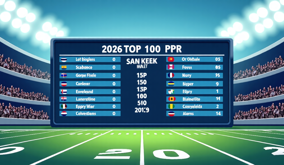 2026 PPR Fantasy Rankings: Key Ups and Downs Revealed — AI-generated editorial illustration