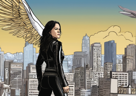 Michelle Rodriguez on Hollywood’s ‘Devil’s World’ After Jehovah’s Witness Upbringing — AI-generated editorial illustration