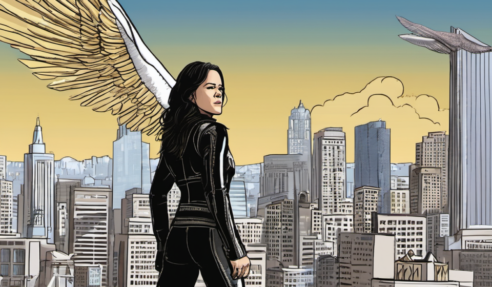 Michelle Rodriguez on Hollywood’s ‘Devil’s World’ After Jehovah’s Witness Upbringing — AI-generated editorial illustration