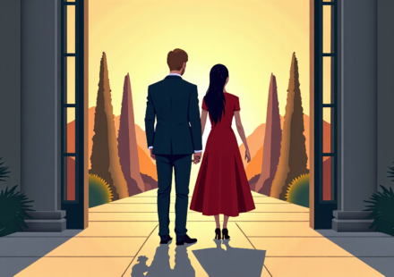 Meghan and Harry Set to Return to the UK After Six Years in the U.S. — AI-generated editorial illustration